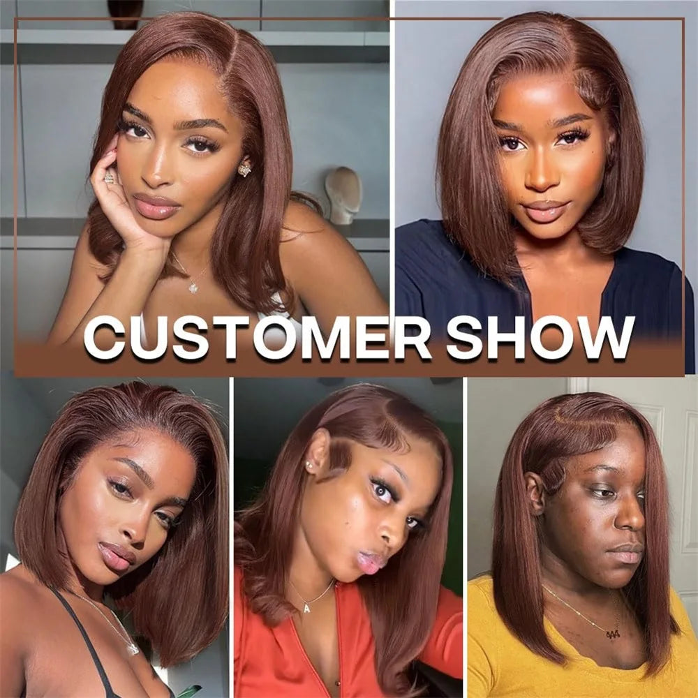 13x4 Transparent Lace Frontal Wigs Bob HairWig