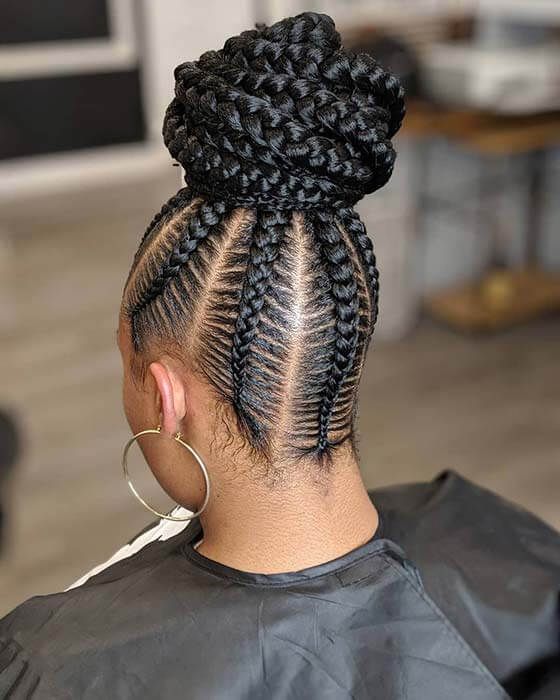 Cornrow Updo/Bun