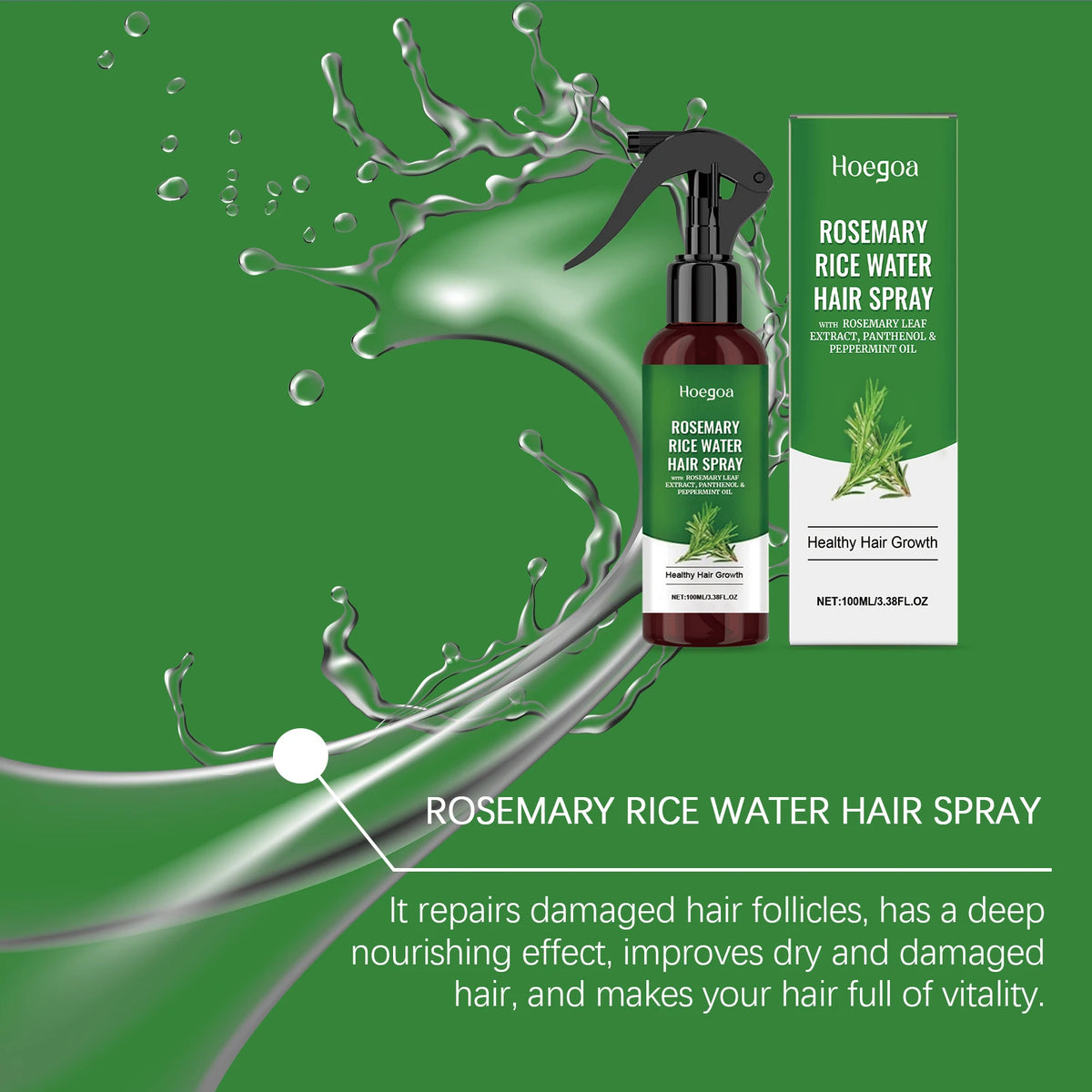 Hair Growth Spray with Rice Water Hair Care Oil
