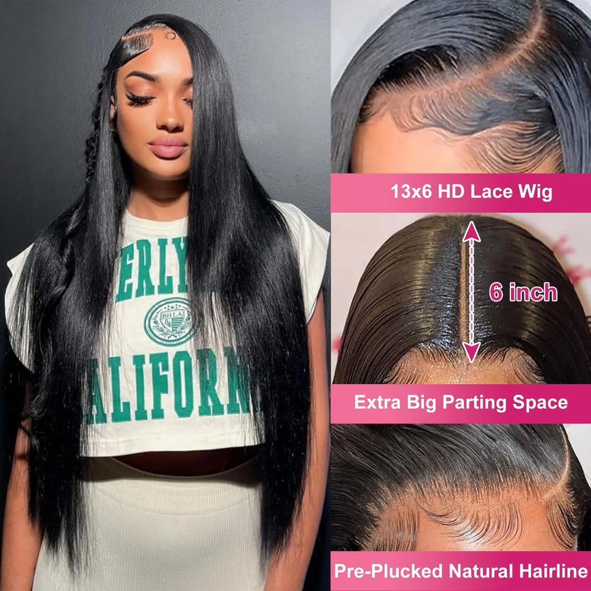 13x6 Lace Front 30 42 Inch Transparent Brazilian Straight Human Hair Wigs