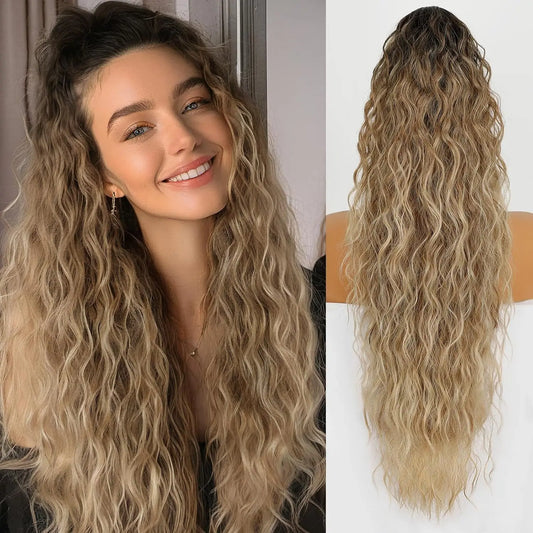 Synthetic Claw Long Wavy Ponytail Extension