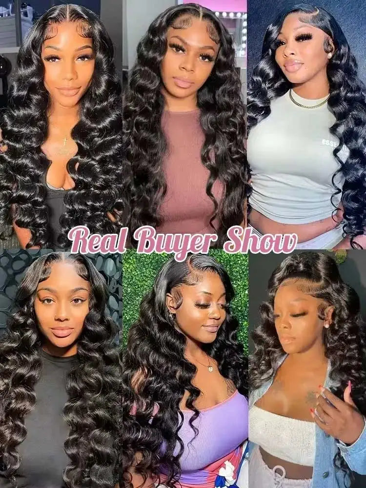 40 42 Inch HD Loose Deep Wave 13x6 Lace Front Human Hair Wigs