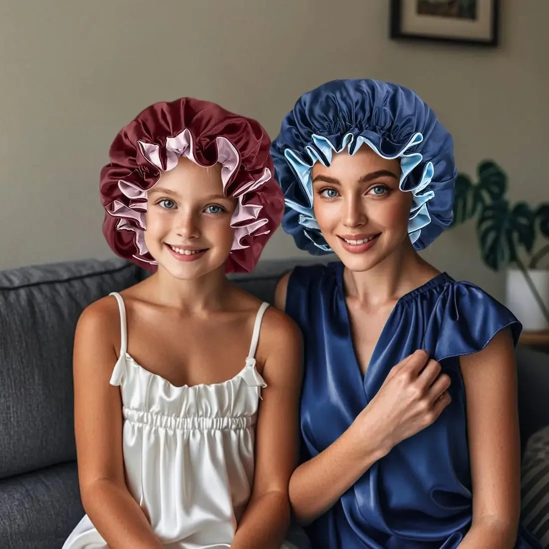 Double Layer Silk Satin Bonnet