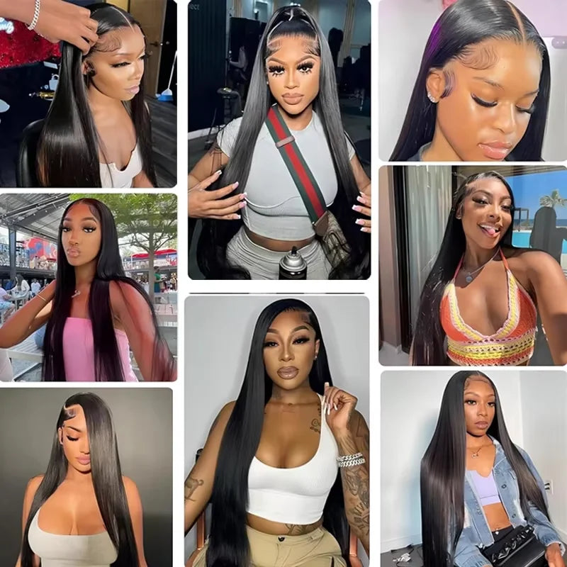 360 Hd Full Pre Plucked Bone Straight Human Hair Lace Wigs
