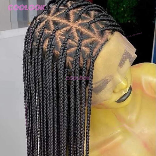 Women Knotless Synthetic Triangle Braids Hair Wig