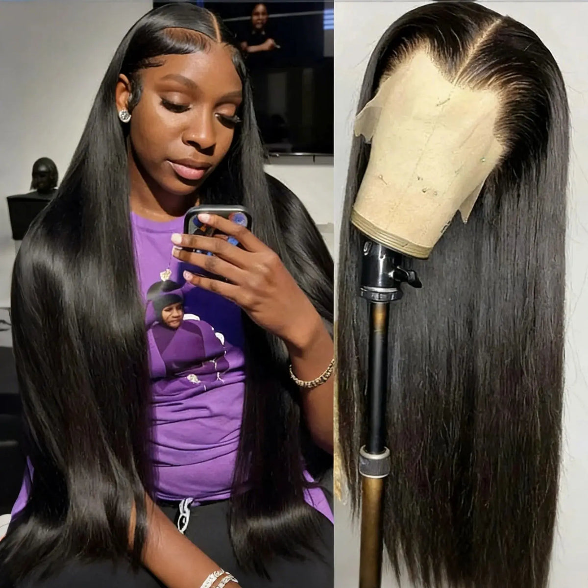 13x6 Lace Front 30 42 Inch Transparent Brazilian Straight Human Hair Wigs