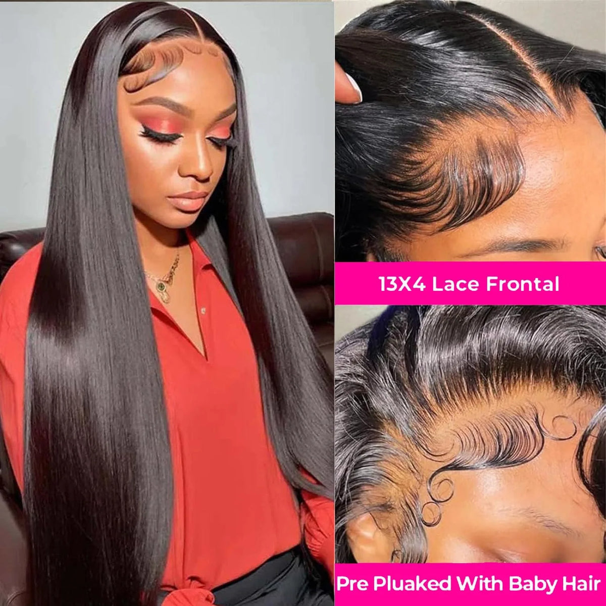 13x6 Lace Front 30 42 Inch Transparent Brazilian Straight Human Hair Wigs