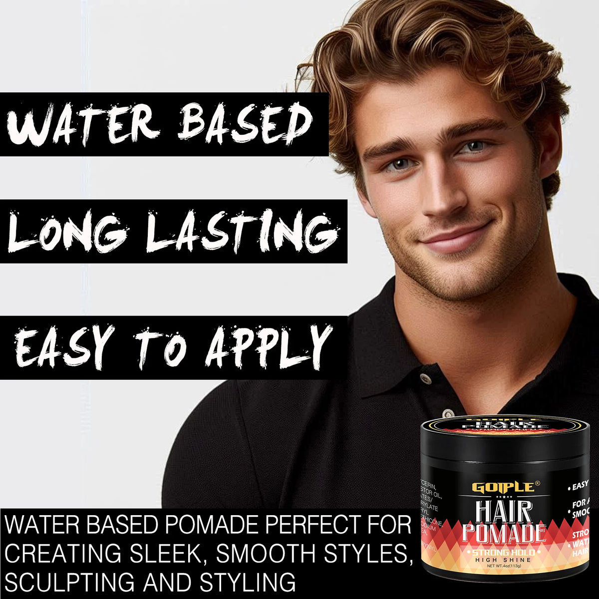 113g Men Hair Pomade High Shine Hair Styling Gel Wax Cream