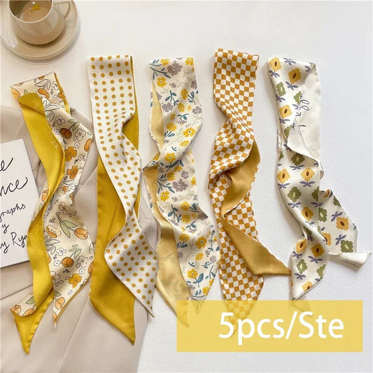 5pcs/set Series Silk Satin Scarf