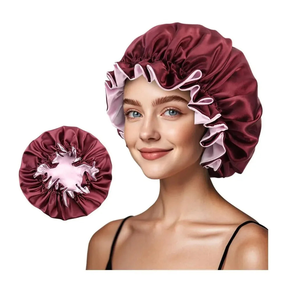 Double Layer Silk Satin Bonnet