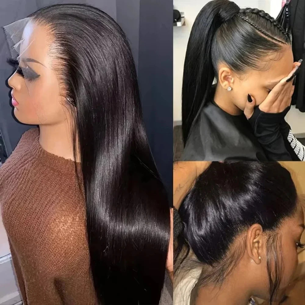 360 Hd Full Pre Plucked Bone Straight Human Hair Lace Wigs