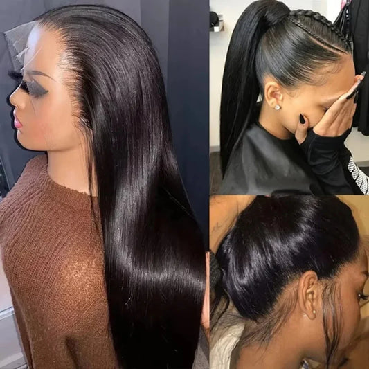 360 Hd Full Pre Plucked Bone Straight Human Hair Lace Wigs