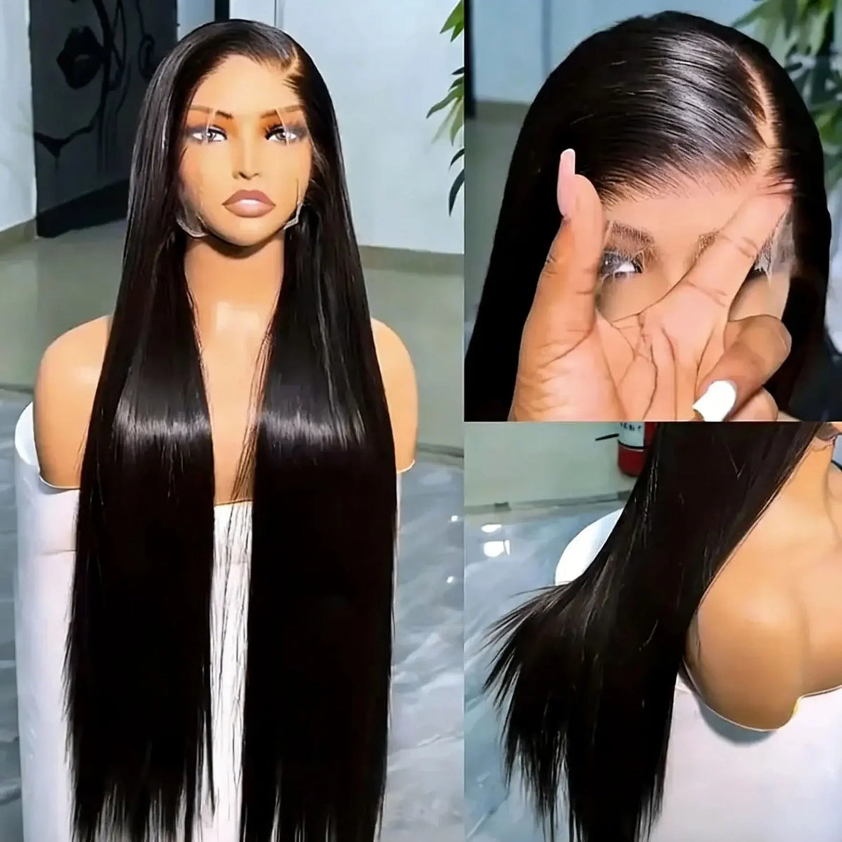 13x6 Lace Front 30 42 Inch Transparent Brazilian Straight Human Hair Wigs