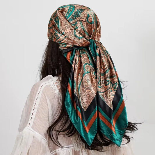 Women Square Silk Scarf