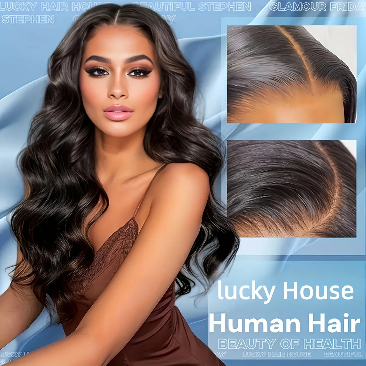 200 Density 13x4 Glueless Body Wave Lace Front Human Hair Wigs