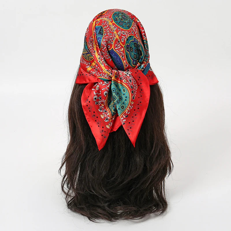 Summer Beach 70*70cm Square Silk Fashion Luxury Scarves