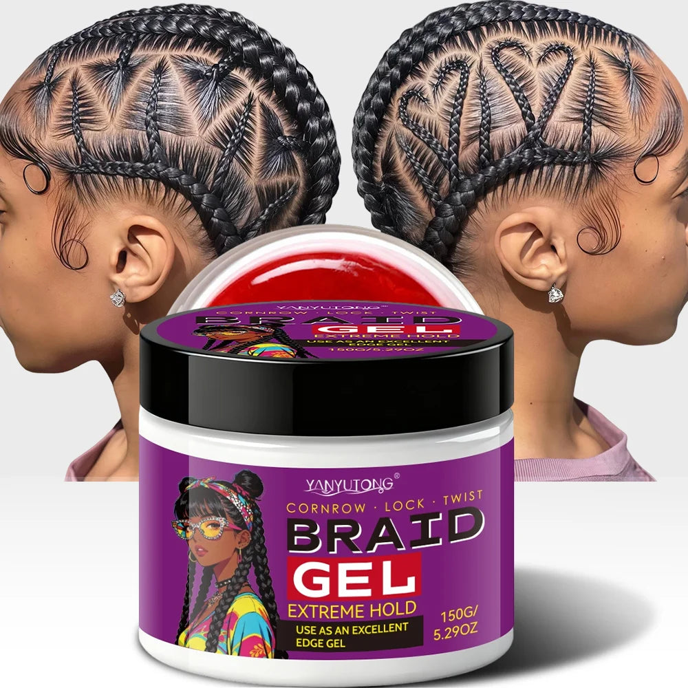 Styling Broken Hair Frizz & Edges, Braiding Gel