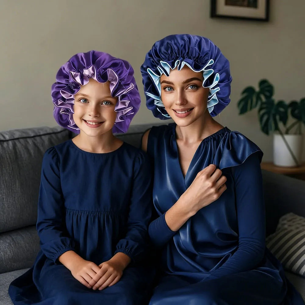 Double Layer Silk Satin Bonnet