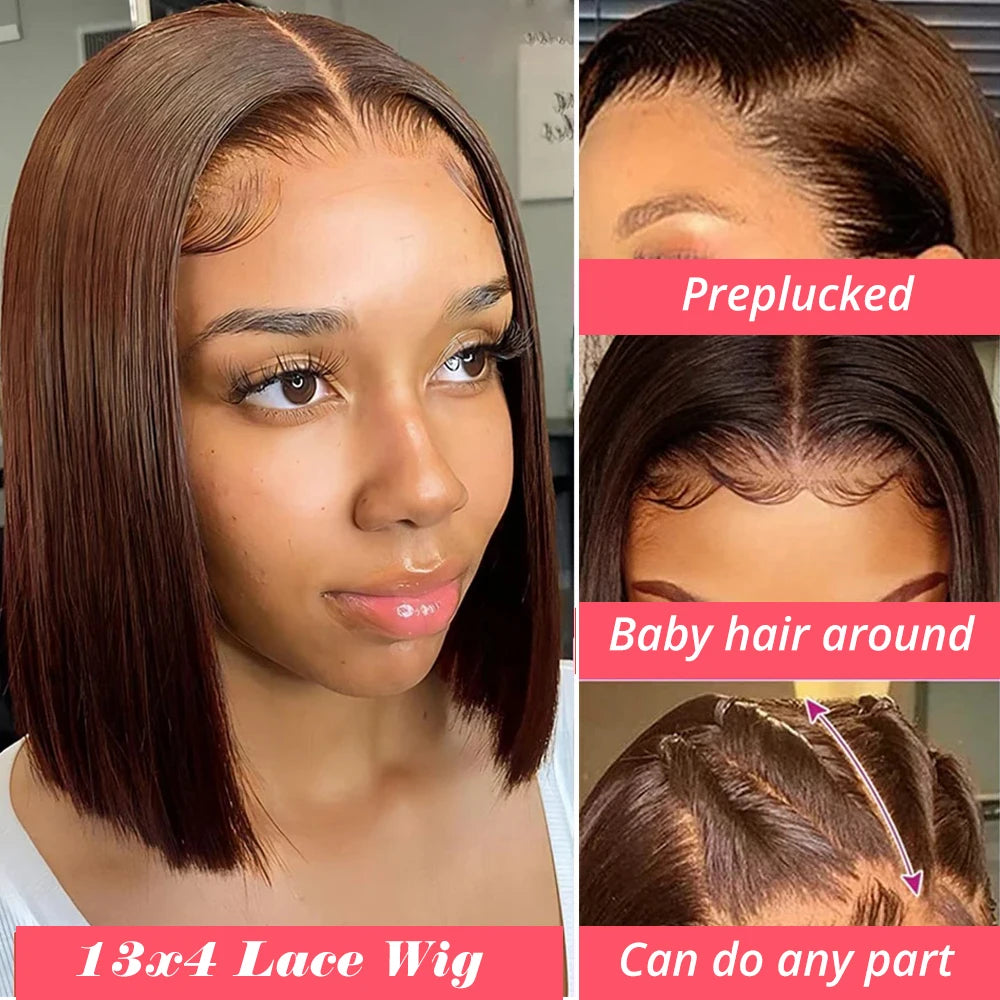 13x4 Transparent Lace Frontal Wigs Bob HairWig