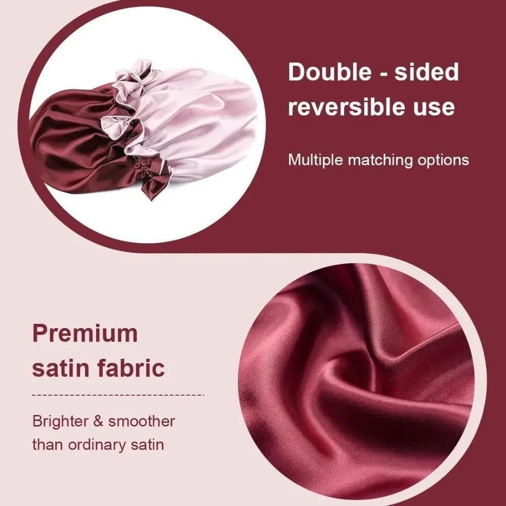 Double Layer Silk Satin Bonnet