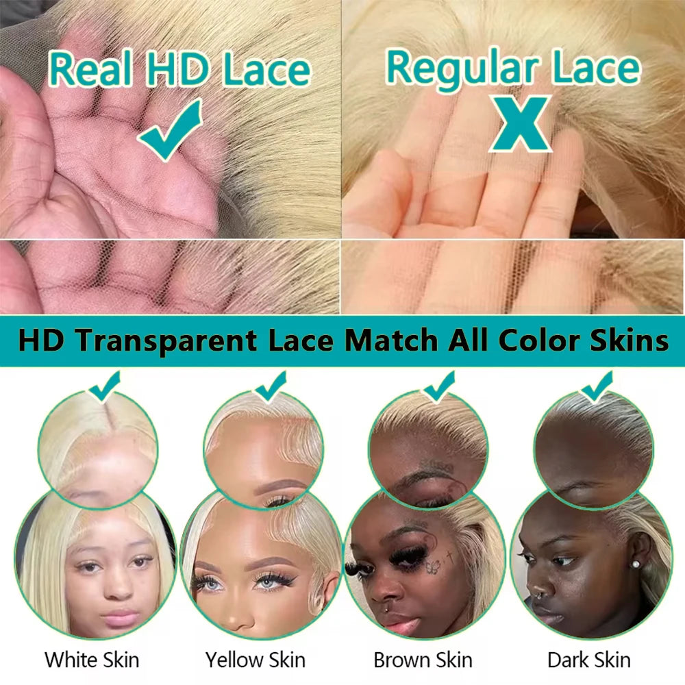 613 13x6 Blonde Lace Frontal Wigs for Women