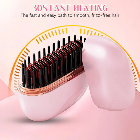 Rechargeable Portable Hair Straightener Brush