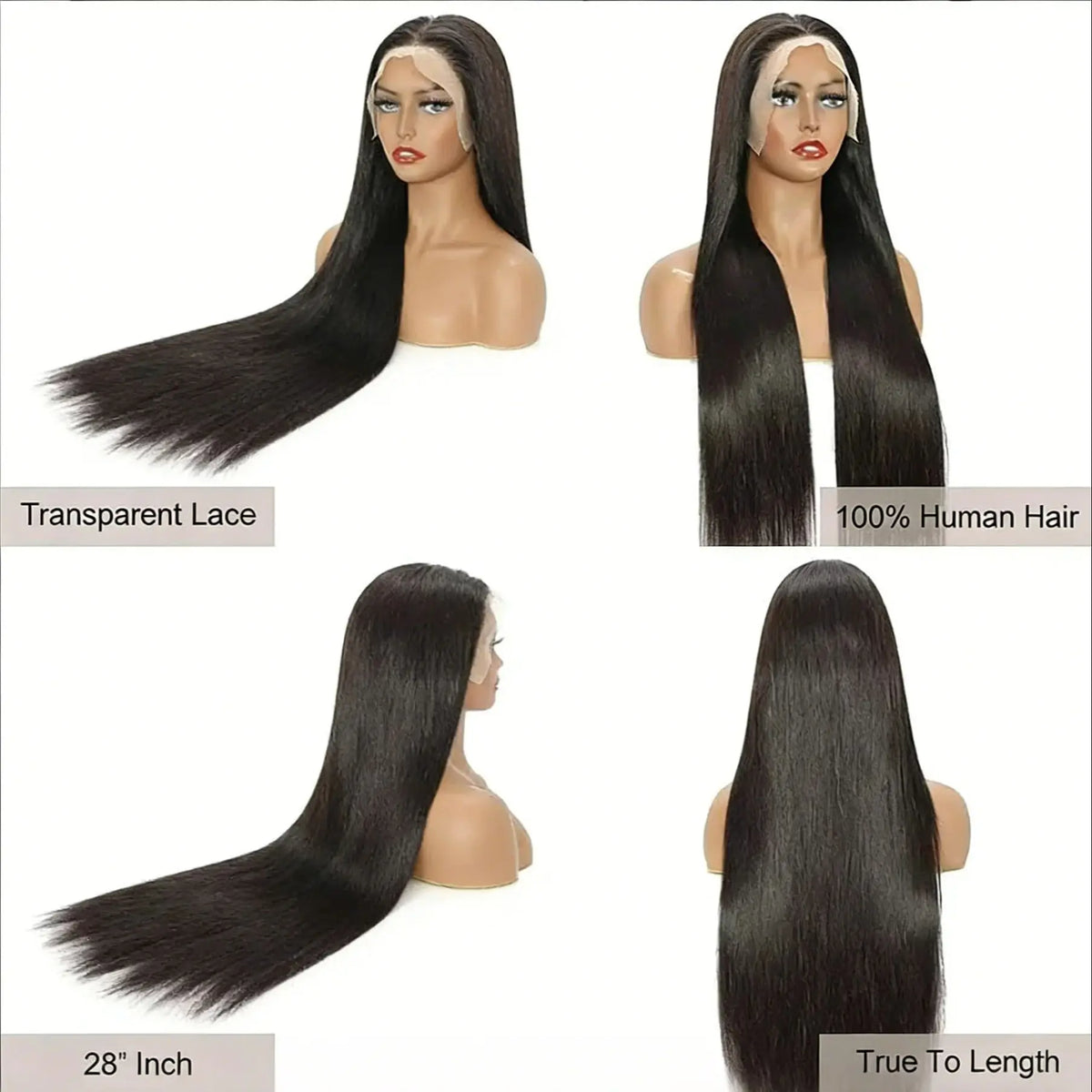 13x6 Lace Front 30 42 Inch Transparent Brazilian Straight Human Hair Wigs