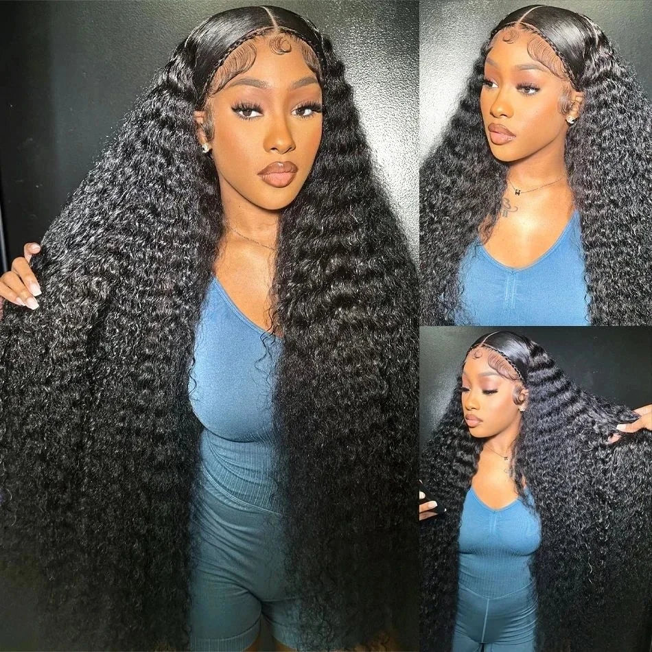 250 Density Deep Wave Loose 46 Inch Hd Transparent Brazilian Curly Wig