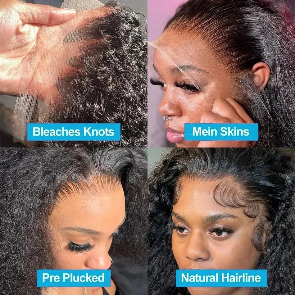 250 Density Deep Wave Loose 46 Inch Hd Transparent Brazilian Curly Wig