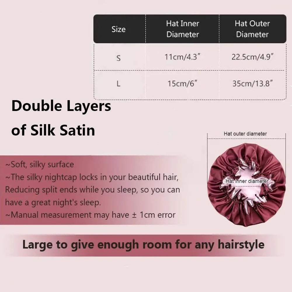 Double Layer Silk Satin Bonnet