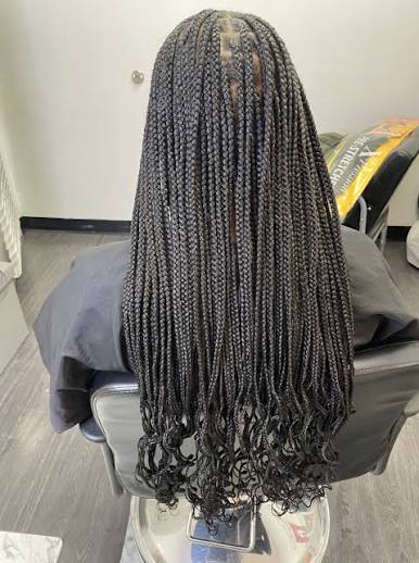 Box Braids with Curly Ends