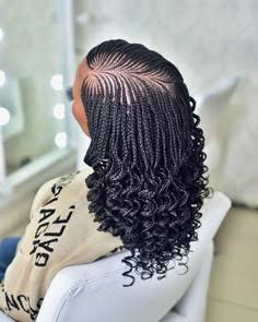 Cornrows with Curly Ends