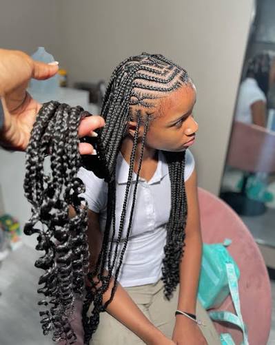 Tribal Braids with Curly Ends